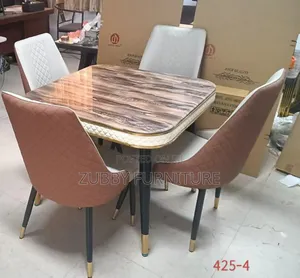 Brand New Quality and Imported Marble Top Dining Table by 4 Chairs
