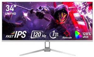 Gawfolk Gaming Monitor 34 Inch IPS 120Hz, Ultrawide 2560×1080P Flat I