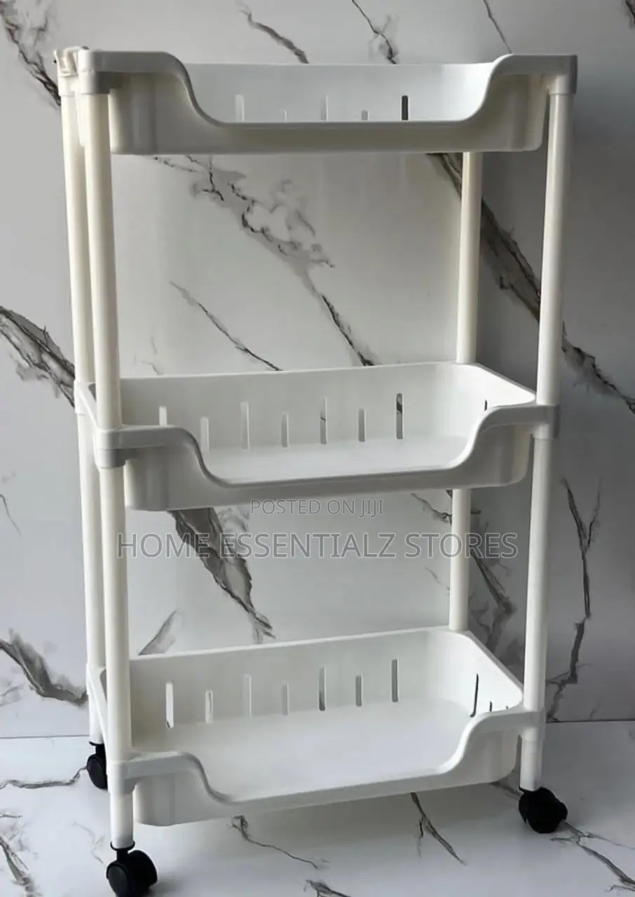 3-Tier Multifunctional Rolling Storage Rack - Kitchen Organizer Cart
