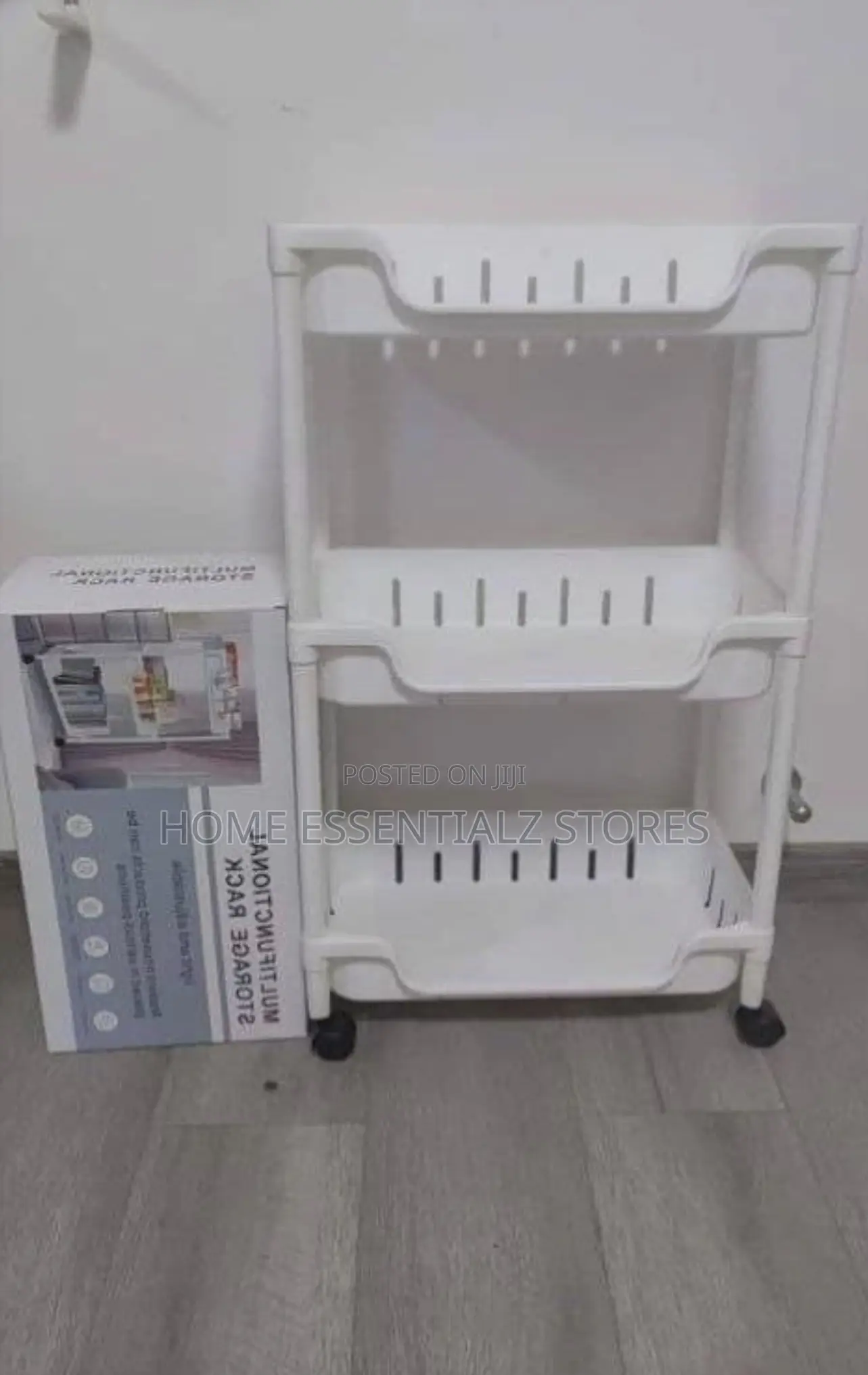 3-Tier Multifunctional Rolling Storage Rack - Kitchen Organizer Cart