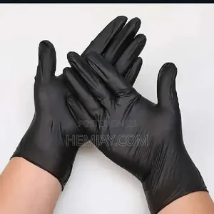 (100pcs) Pack of Quality Black Hand Gloves