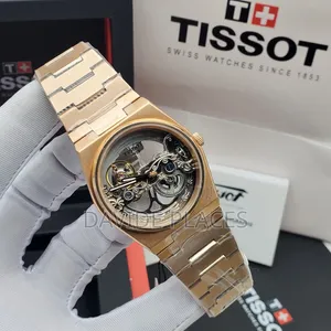 Tissot PRX Skeleton Automatic Engine Wristwatch, Rose Gold