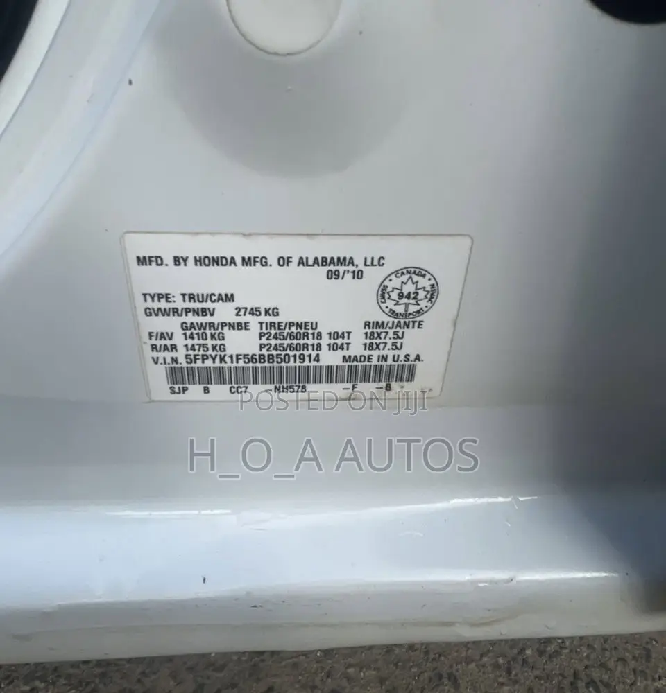 Honda Ridgeline 2011 White