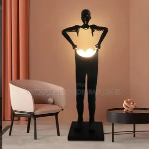 Modern Art Portrait Sculpture Floor Lamp, Window Abstract Human Body