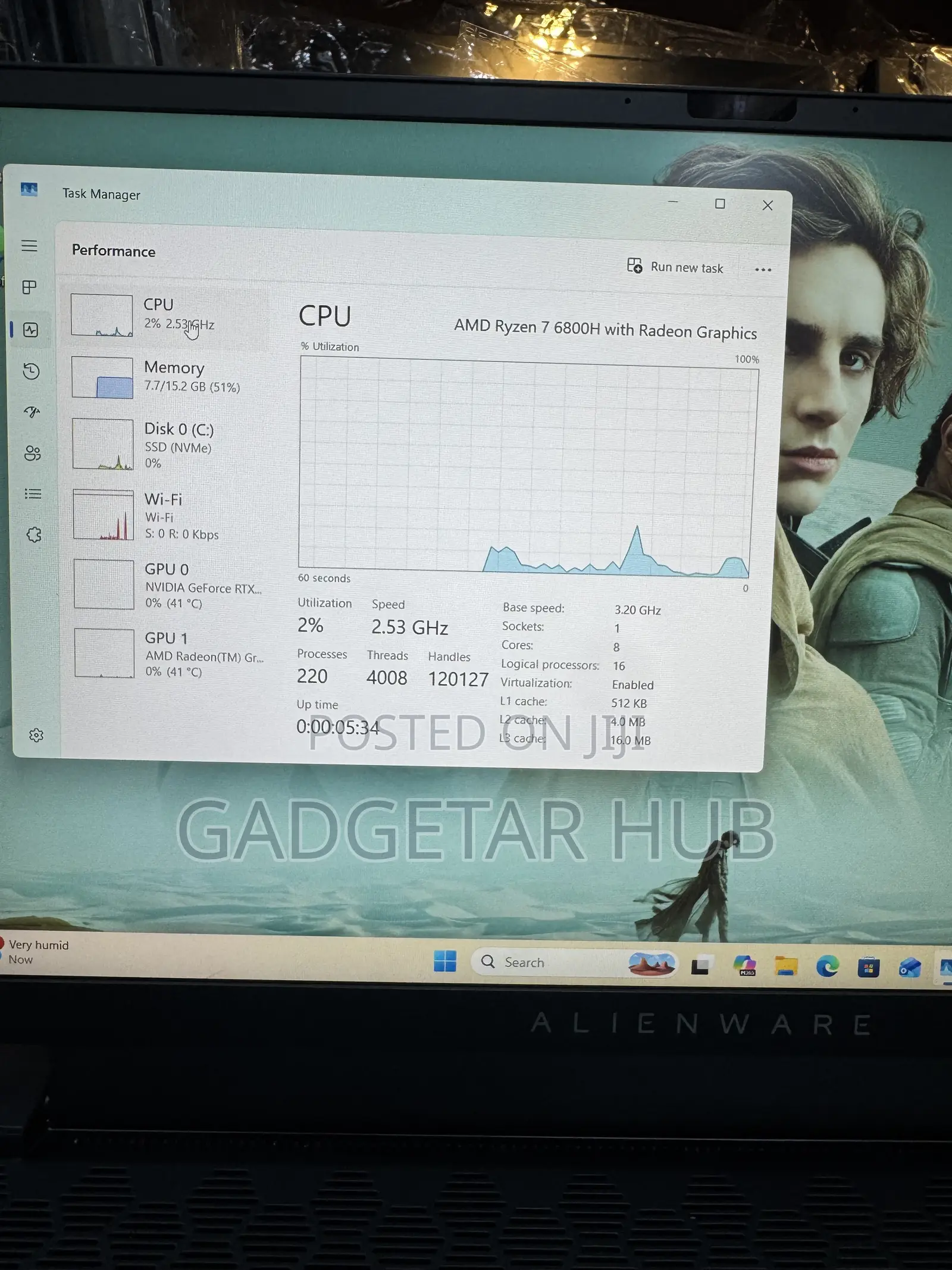 Laptop Dell 16GB AMD Ryzen 7 SSD 1T