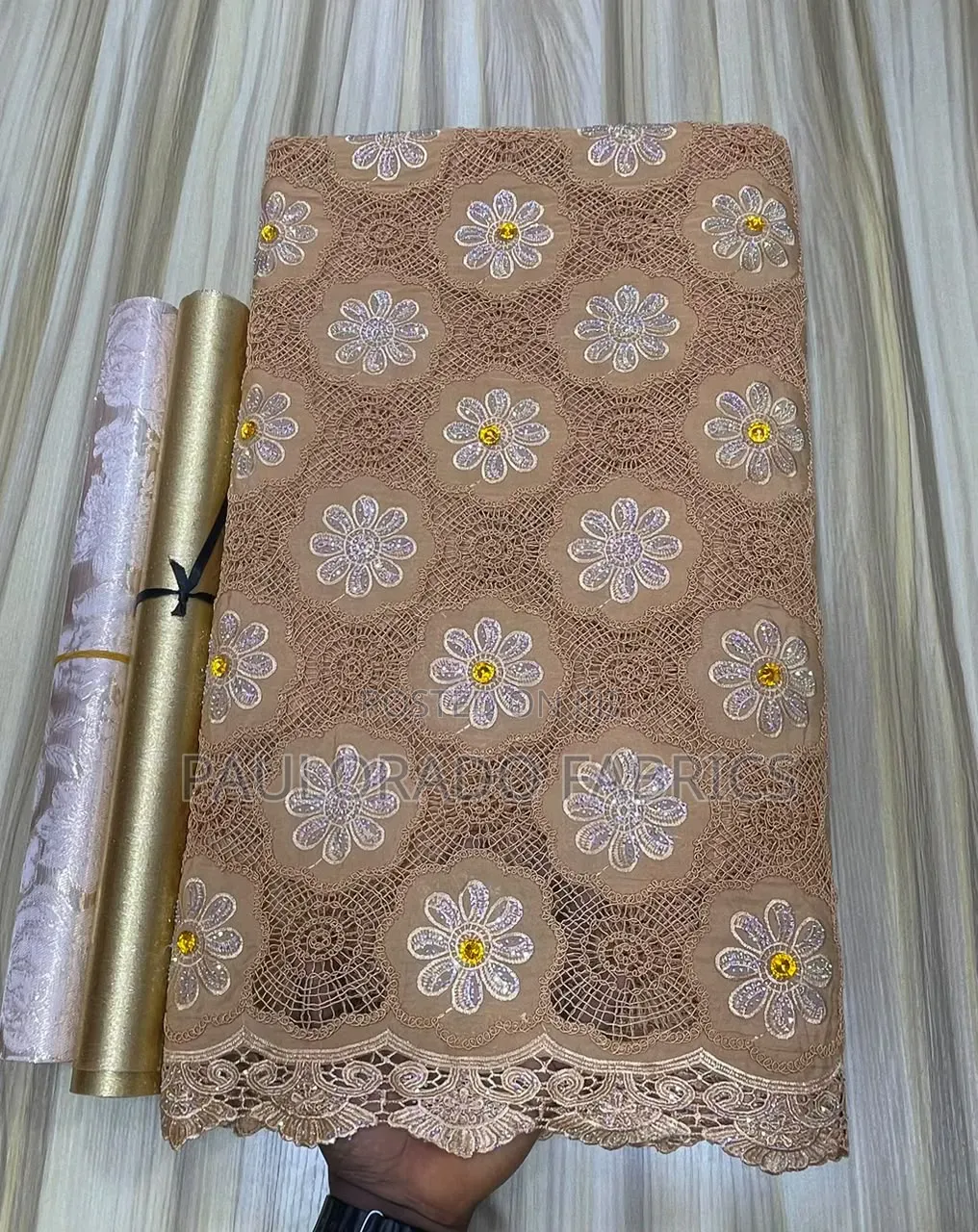 Swiss Lace With Crystal Stone