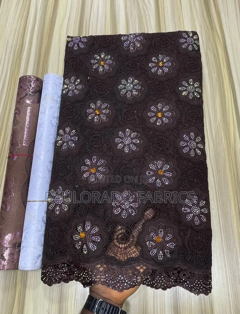 Swiss Lace With Crystal Stone