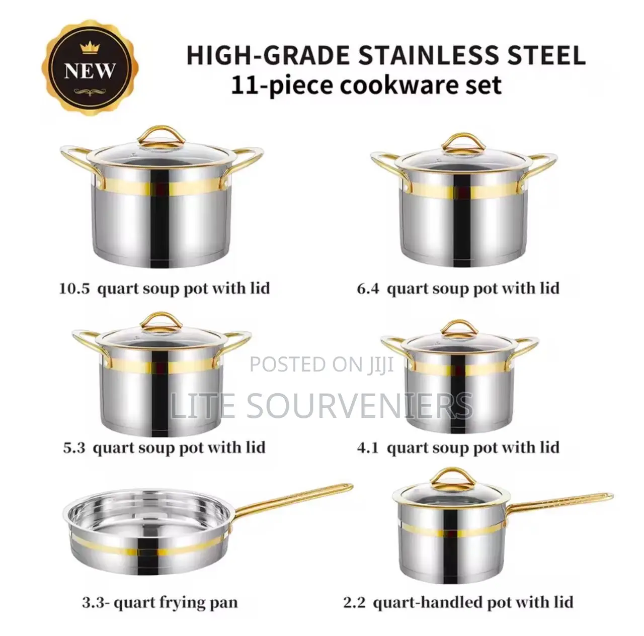 11pcs Stainless Steel Pot Set