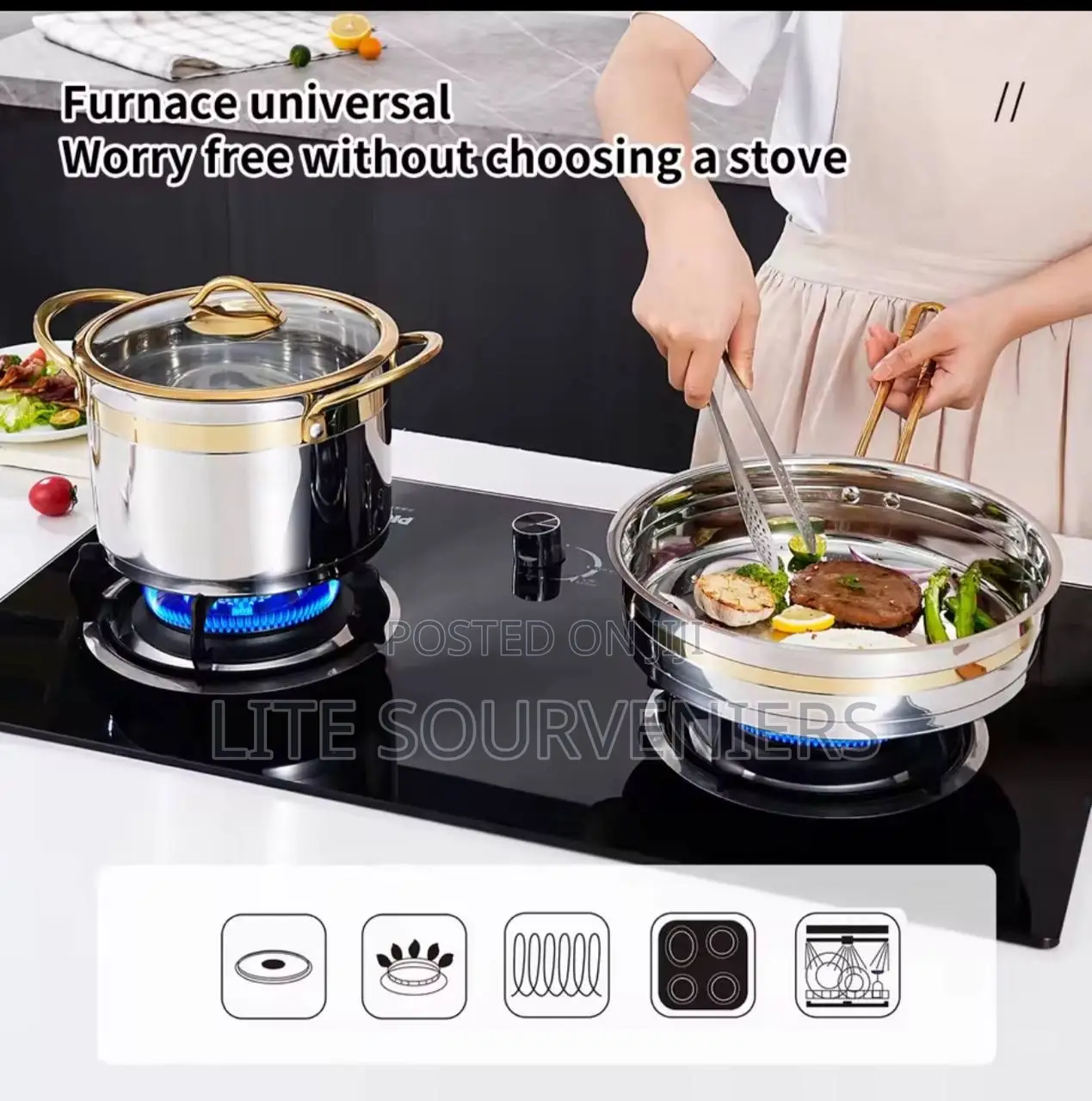 11pcs Stainless Steel Pot Set