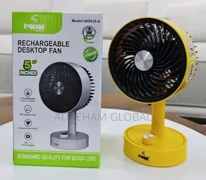 5" Rechargeable Desktop Fan With Fast Charging