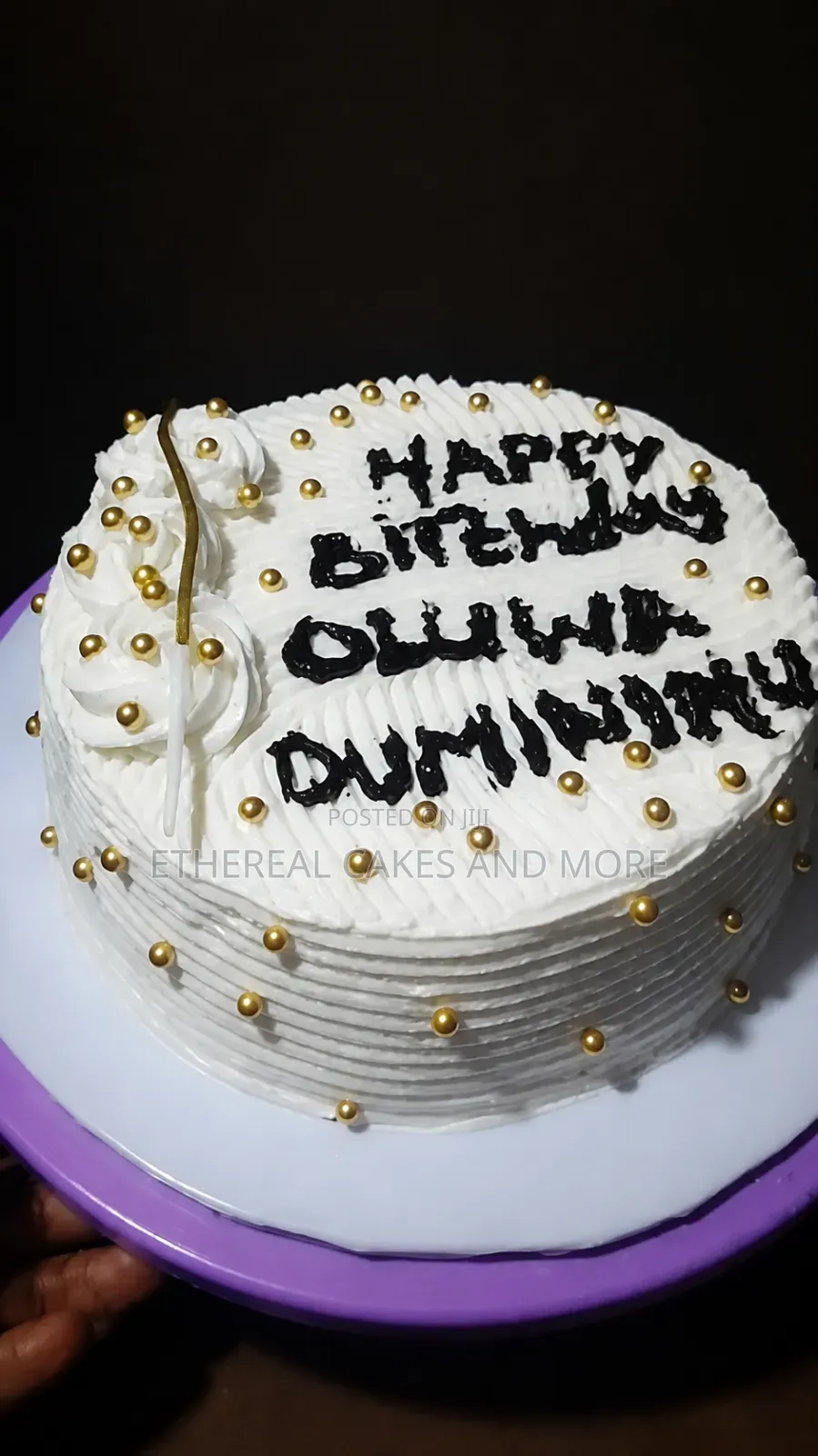 Size 7 One Layer Vanilla Cake