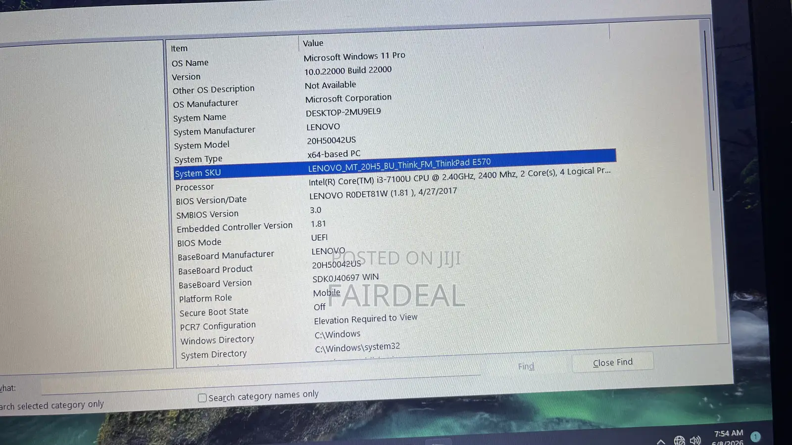 Laptop Lenovo ThinkPad E570 8GB Intel Core i3 SSD 256GB