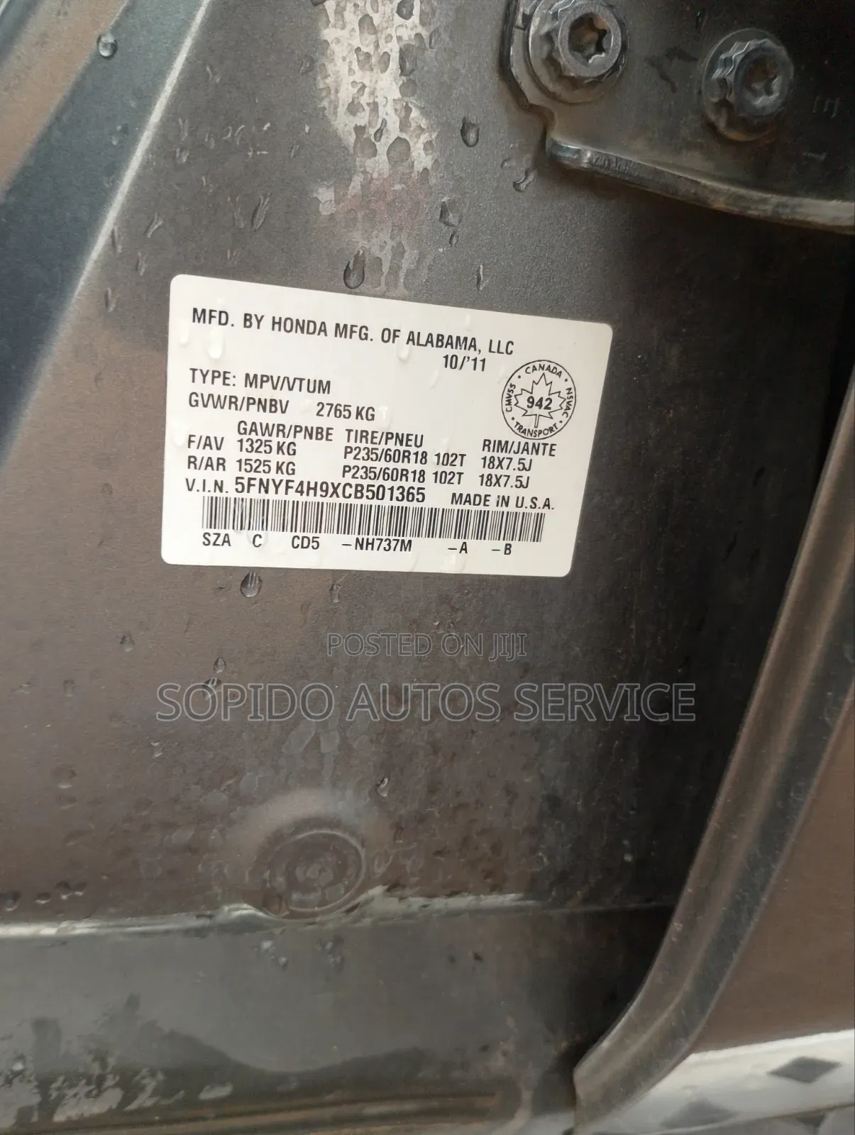 Honda Pilot 2012 Gray