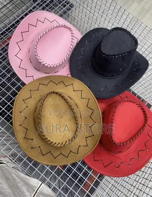 Premium Western Cowboy Fedora Hat –Wide Brim Felt Cowboy Cap (Unisex)