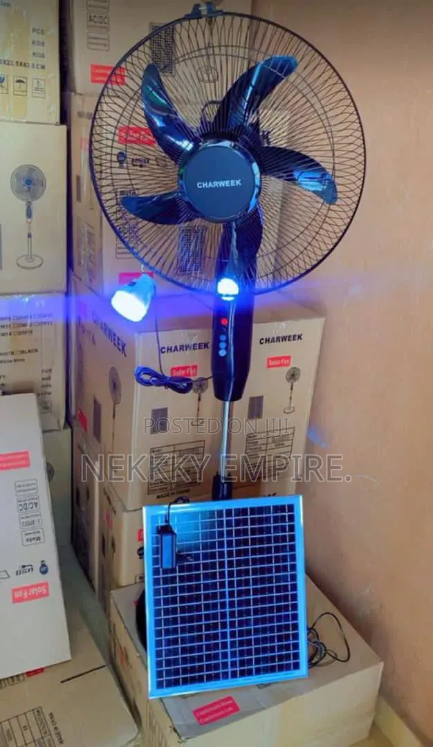 Charweek Rechargeable Solar Fan,