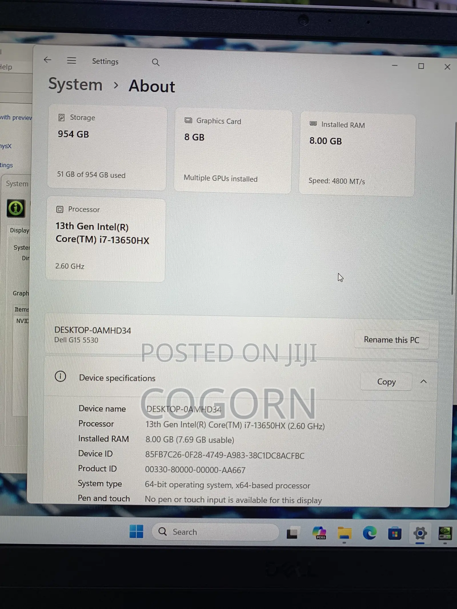 Laptop Dell G15 5530 8GB Intel Core i7 SSD 1T