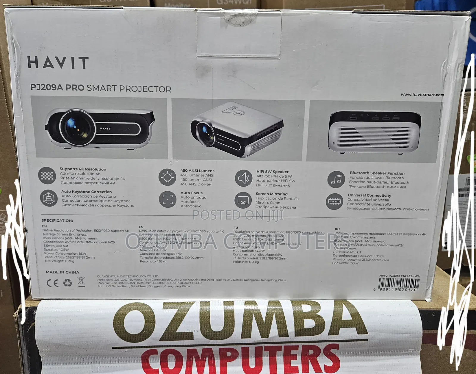 Havit PJ209A Pro Smart Projector Android TV 9.0