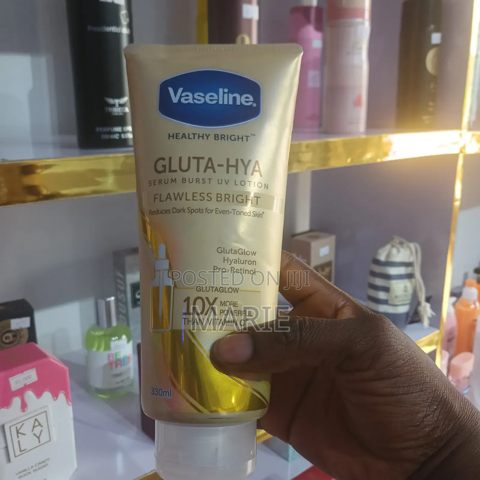 Vaseline. Healthy Bright. GLUTHA-HYA Serum Burst UV Lotion.