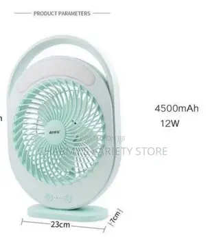 Kamisafe Rechargeable Table Fan With Led Light