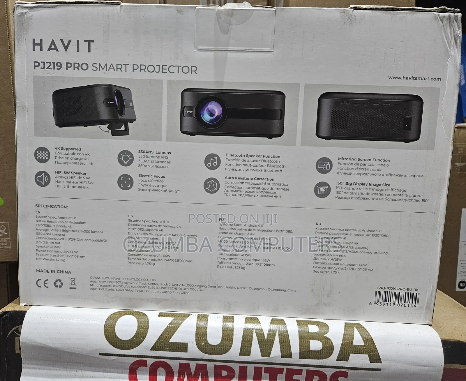 Havit PJ219 Pro Smart Projector Android TV 9.0