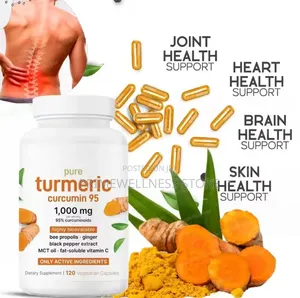 Pure Tumeric Curcumin With Black Pepper 1000mg 120 Capsules