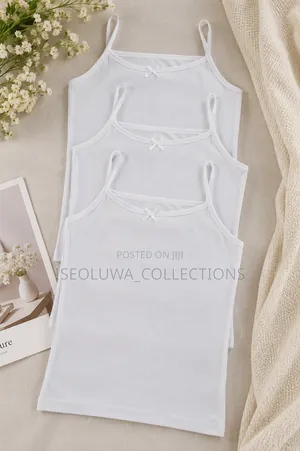 Premium White Cotton Camisole Singlets for Girls. 1500 Each