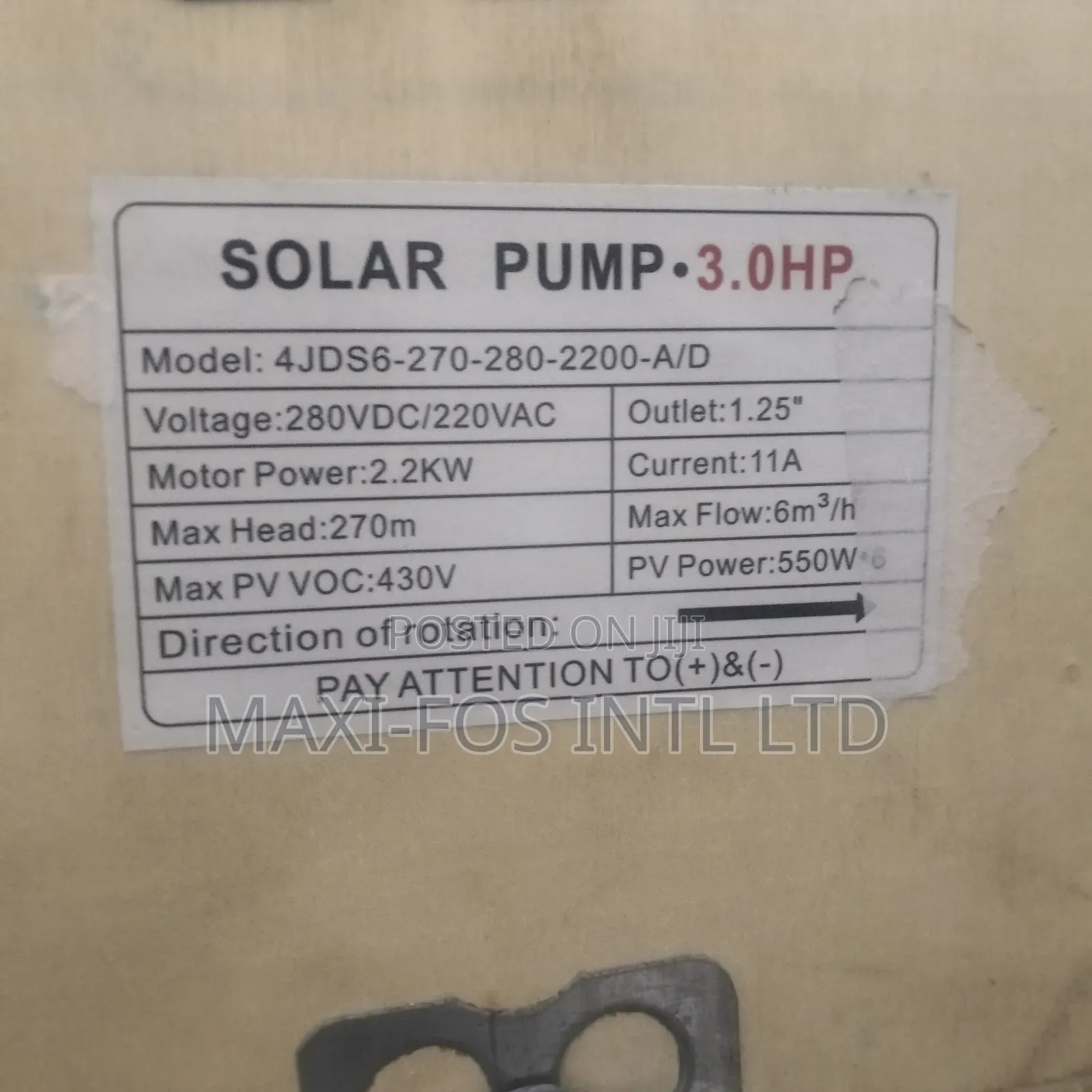 3hp Maxifos Solar Submersible Pump