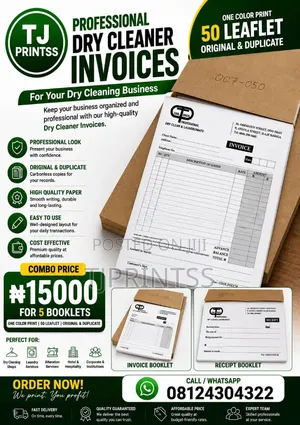 Dry Cleaner Starter Package | Labels, Invoice Books Banners