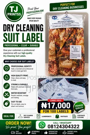 Dry Cleaner Starter Package | Labels, Invoice Books Banners