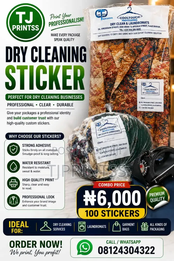 Dry Cleaner Starter Package | Labels, Invoice Books Banners