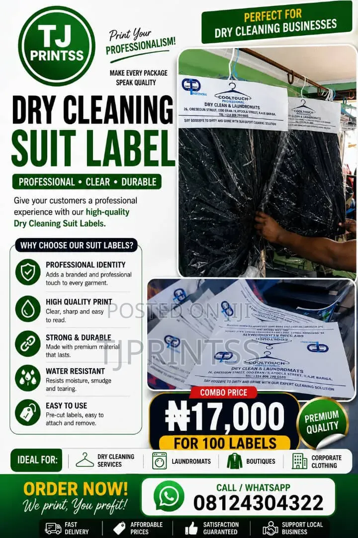 Dry Cleaner Starter Package | Labels, Invoice Books Banners