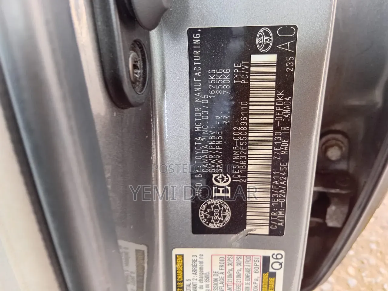 Toyota Corolla LE 2005 Gray