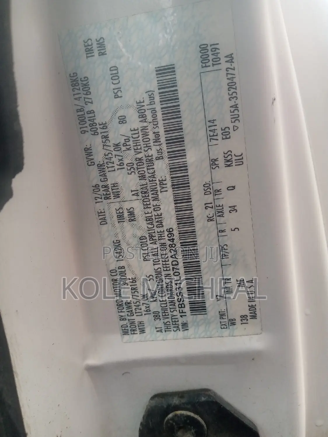 Ford E350 2007 White