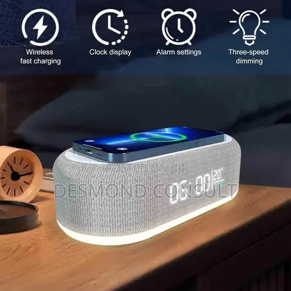 4 in 1 Led Digital Alarm Clock With Wireless Charging