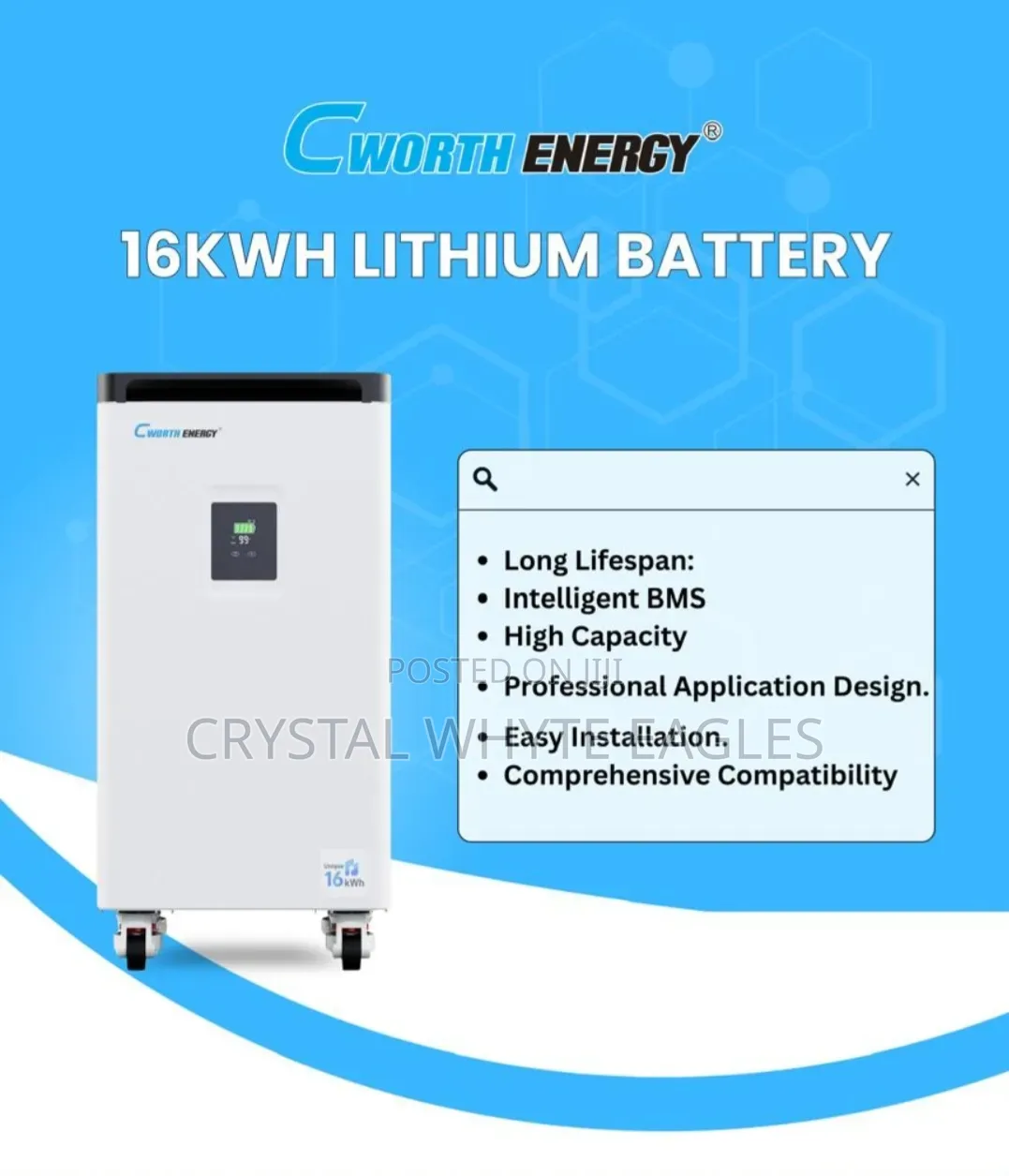 Cworth 16kwh Lithium Iron Phosphate Battery
