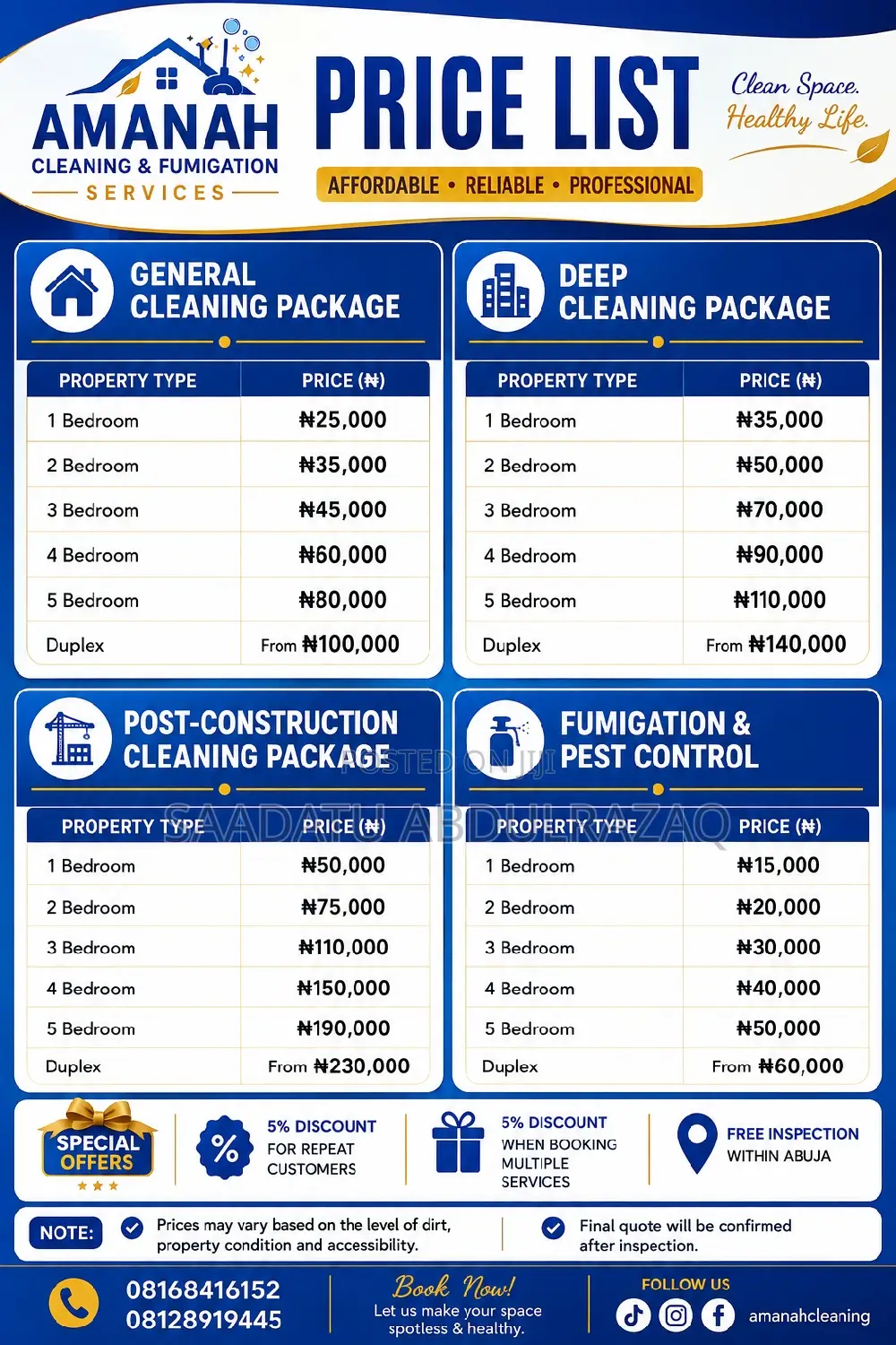 Cleaning Services in Abuja
