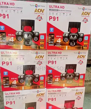 V380 Pro AOV Solar CCTV Camera | Real 4 Lens | 24H Recording| 4g/WiFi