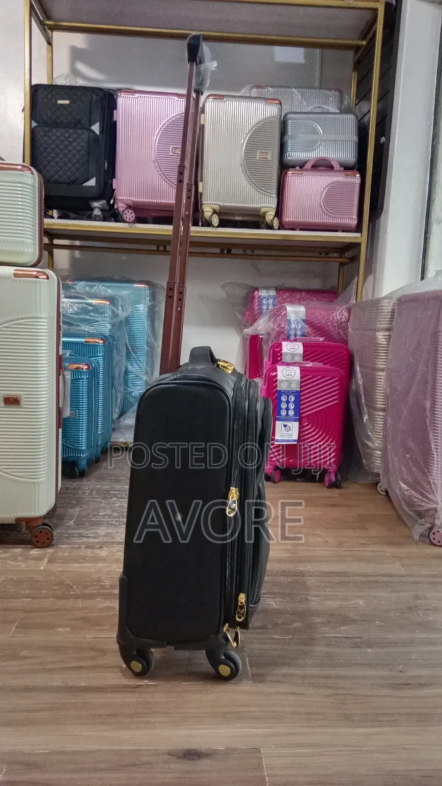 Leather Luggage Black