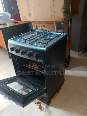 Glamstar 4 Gas Burner Gas Cooker With Stainless Steel + Oven Door