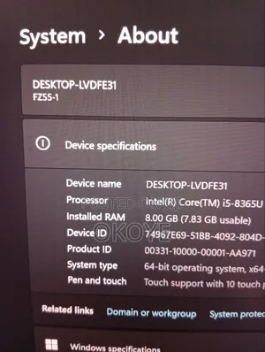 Laptop Panasonic 8GB Intel Core i5 SSD 256GB