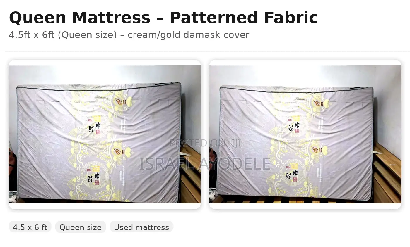 Bed (Patterned) — Queen Mattress