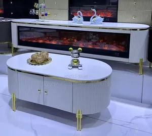 Luxury Coffee Table With Fireplace TV Stand