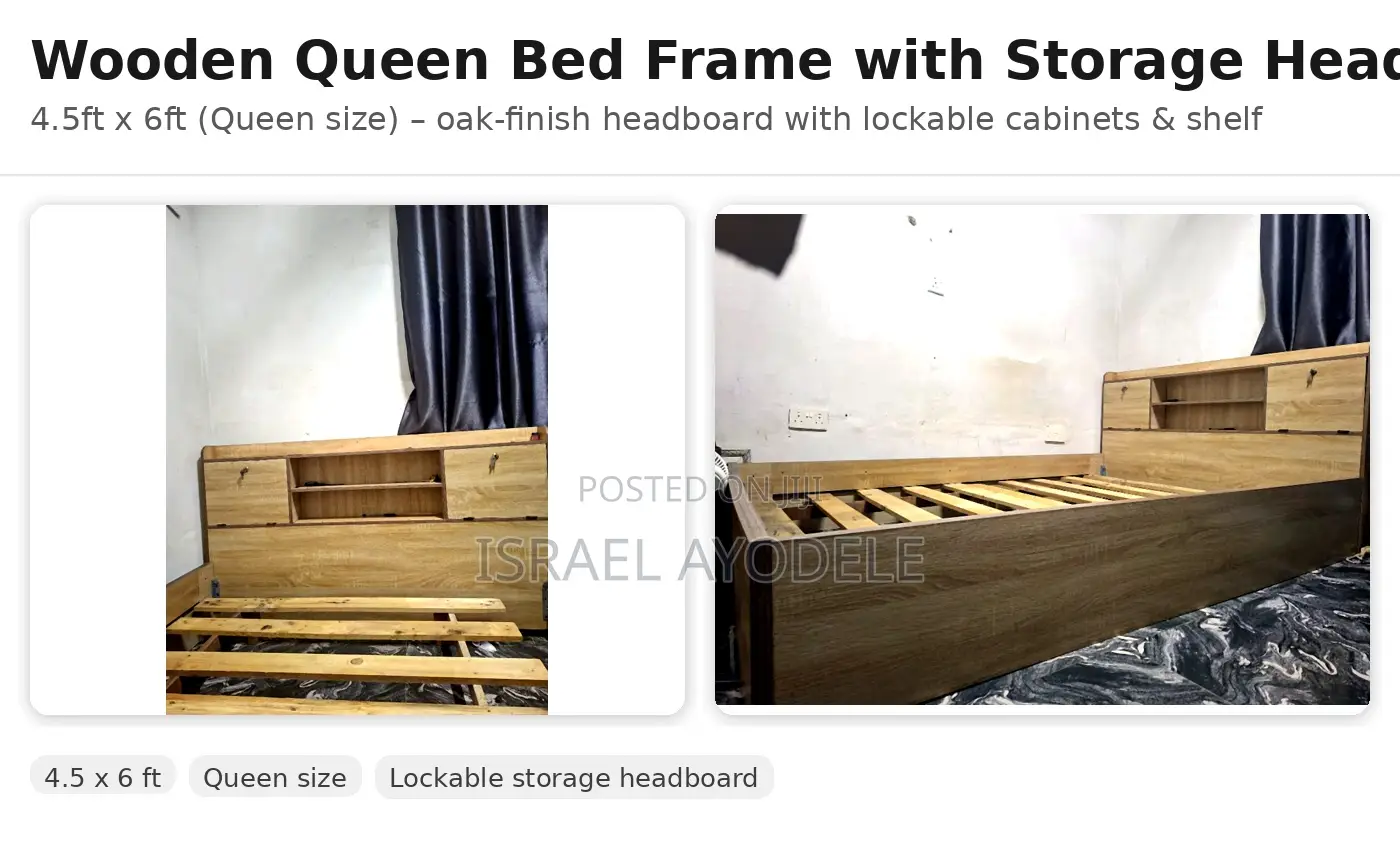 Bed Frame — Wooden Queen Bed Frame