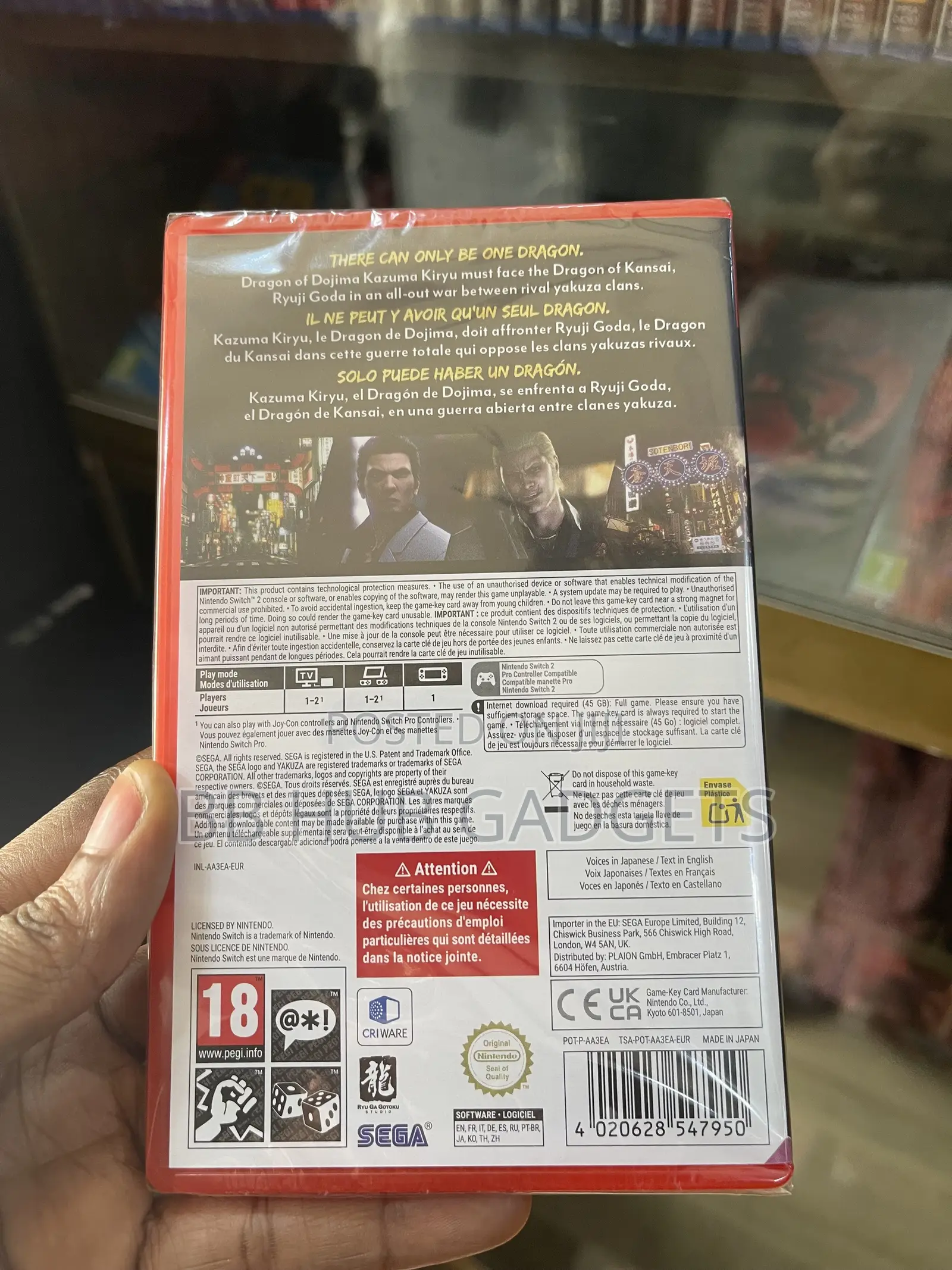 Nintendo Switch 2 Yakuza Kiwami 2 Cd