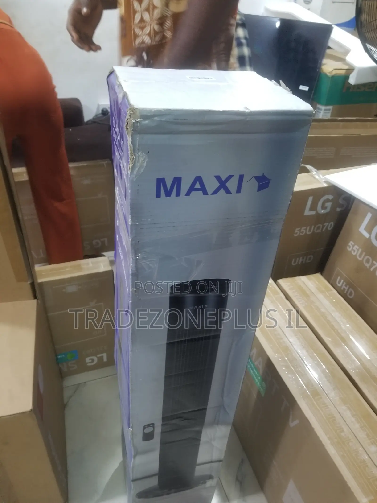 Quiet MAXI Black Tower Fan for Bedroom