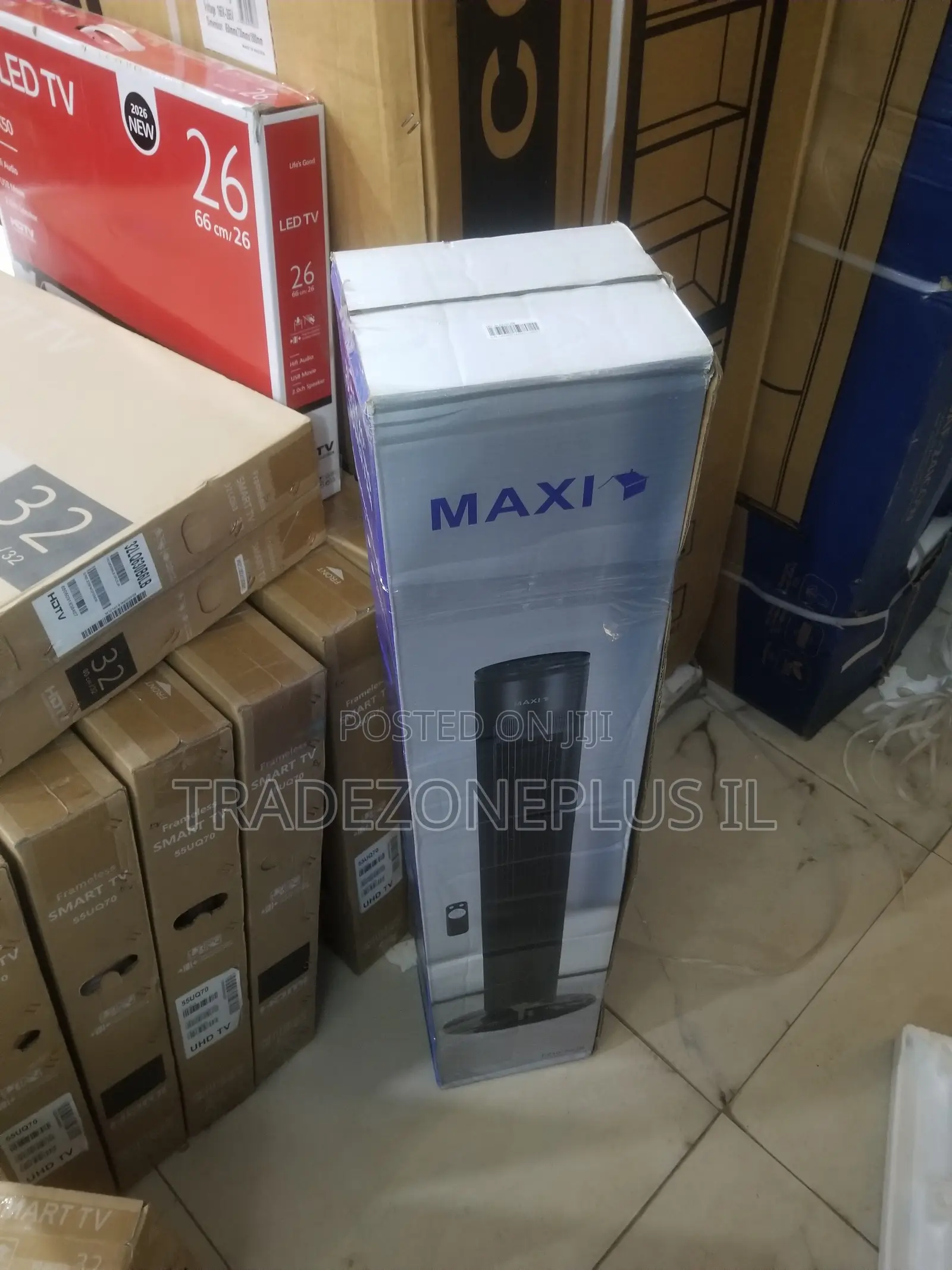 Quiet MAXI Black Tower Fan for Bedroom