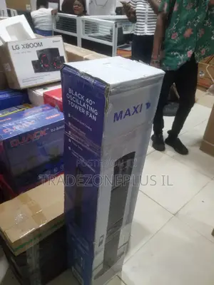 Premium MAXI Standing Tower Fan Black