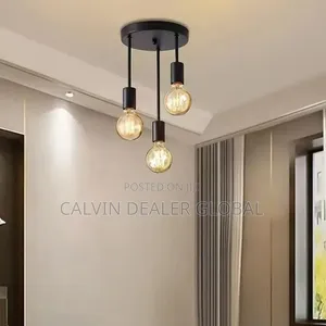 Beqqk 3-Light Ceiling Light Pendant E27 Bulb Base (Without Bulb)