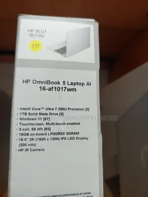 New Laptop HP OmniBook 5 16" 16GB Intel Core Ultra 7 SSD 1T