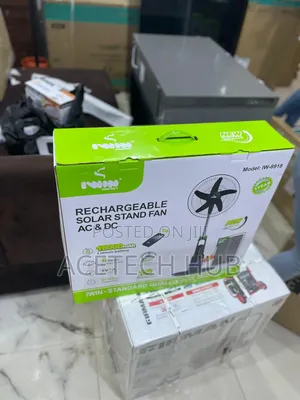 Rechargeable Standing Fan With Solar Panel – IWIN 18"